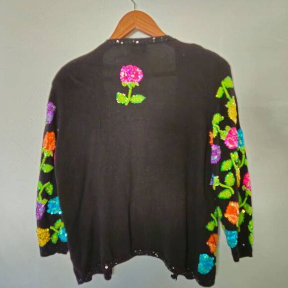 Just B Hand Beaded Sequined Vintage Cardigan Sweater sz‎ M - Picture 2 of 7
